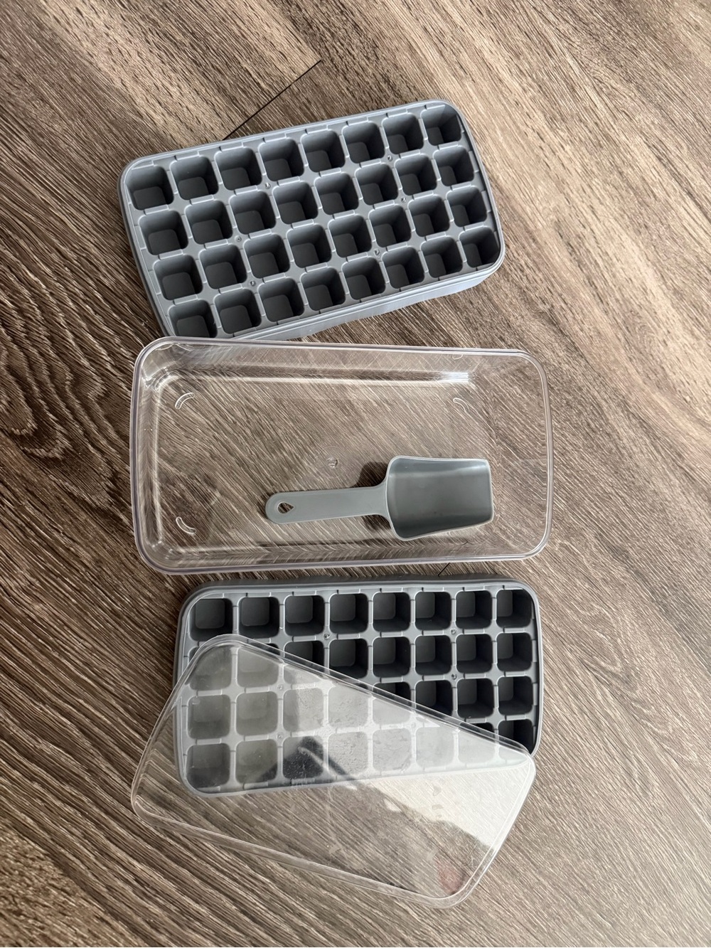 Gray Silicone Mini Ice Cube Tray Set with Scoop - Gray